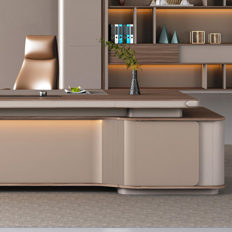 Μοντέλο: DBT005 Modern Voice-Έλεγχος Light Strip Boss Combination Desk and Cabinet, Multifunction Socket, Light Luxury και Elegant Boss Office Desk.